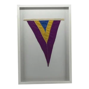 Framed Blue/Yellow/Purple Pennant