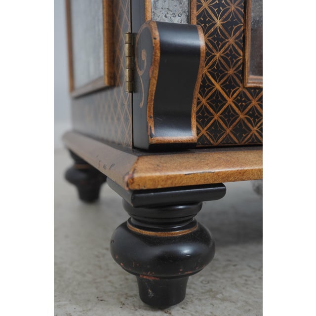 Vintage Chinoiserie Decorator Eglomise 2 Door Cabinet For Sale - Image 11 of 12