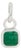 Square Cut Deep Emerald Bezel Set Green Charm Pendant in 18k White Gold For Sale