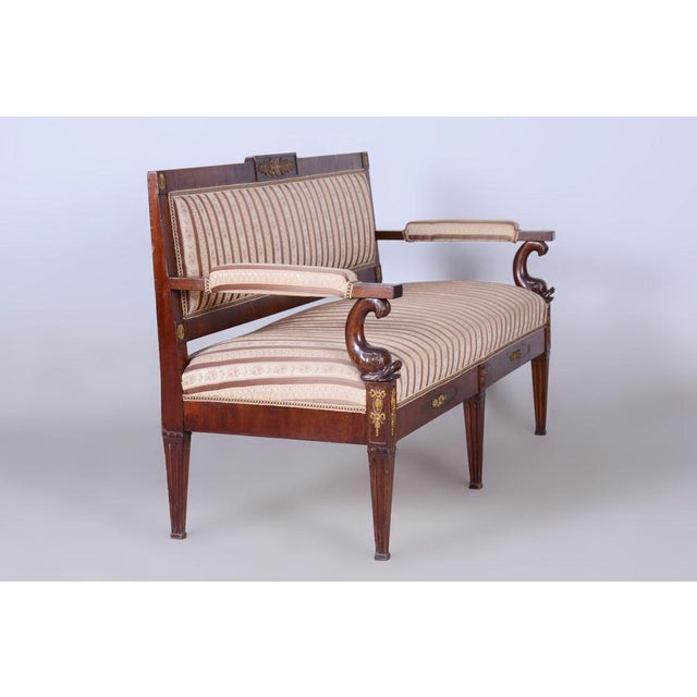 French Empire Mahogany Sofa, 1860s For Sale - Image 4 of 17