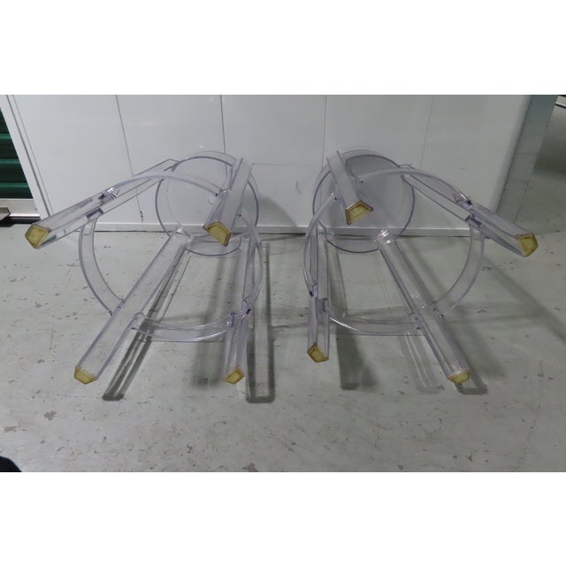 Pair of Kartell Charles Ghost Stools in Clear Transparent For Sale In Portland, OR - Image 6 of 8