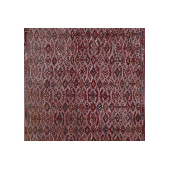 1960s Vintage Turkish Jajim Kilim Rug 5'9'' X 8'2'' For Sale - Image 5 of 11