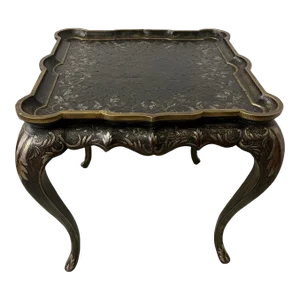 Late 20th Century Paint Decorated Chinoiserie Side Table With Shaped Gallery Top