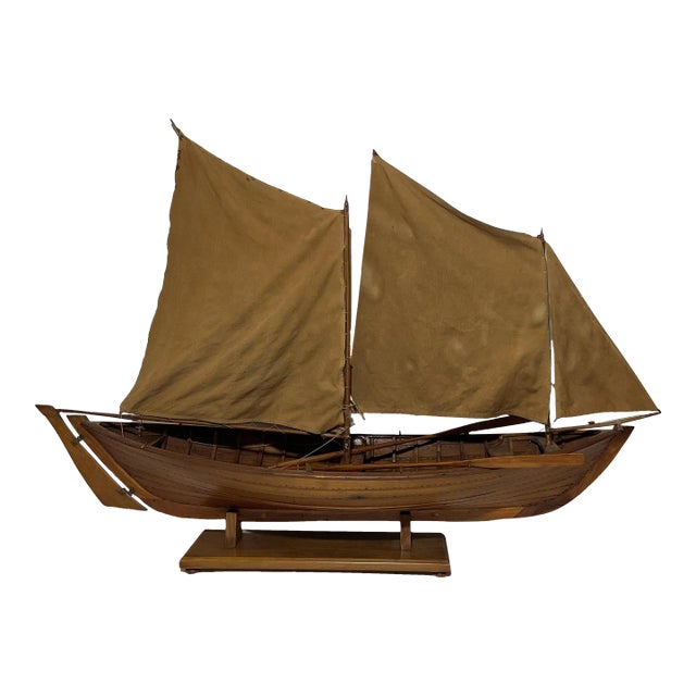 Antique Model of a Sailing Launch For Sale