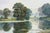 Peaceful Misty Riverside in the English Countryside with Cows & Tree Reflections Circa 1990 For Sale - Image 15 of 17