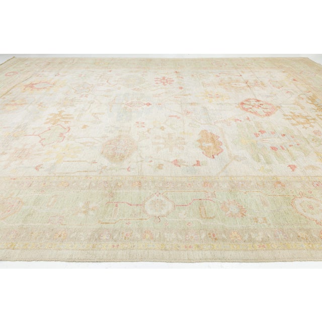 Textile Grand Scale Modern Oushak Style Rug 14' X 19' Hand-Knotted Wool For Sale - Image 7 of 11