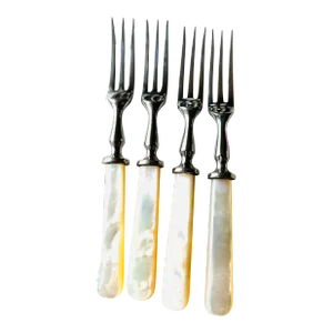 1990s Mother of Pearl Handle H’or Deutve / Dessert Forks- Set of 4
