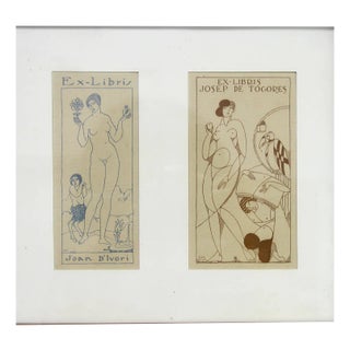 Joan D'Ivori, Ex Libris Figurative Lithographs, Framed For Sale