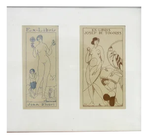 Joan D'Ivori, Ex Libris Figurative Lithographs, Framed