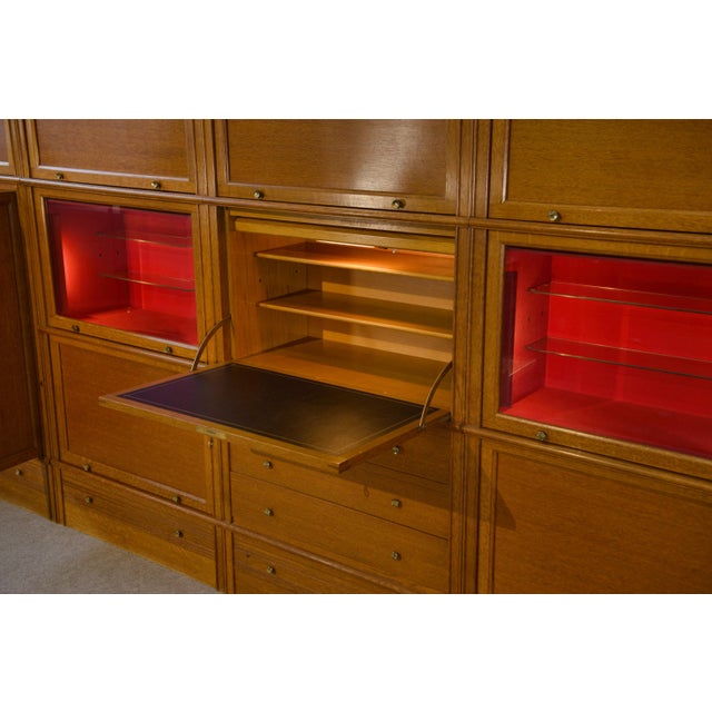 Brown Modular Cabinet in Light Oak by Pierre Cruege for Martin Dupuis, 1960s For Sale - Image 8 of 18