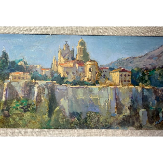 Spanish Vintage Original Segovia Spain Cityscape Expressive Artur Wasner Oil Painting For Sale - Image 3 of 14