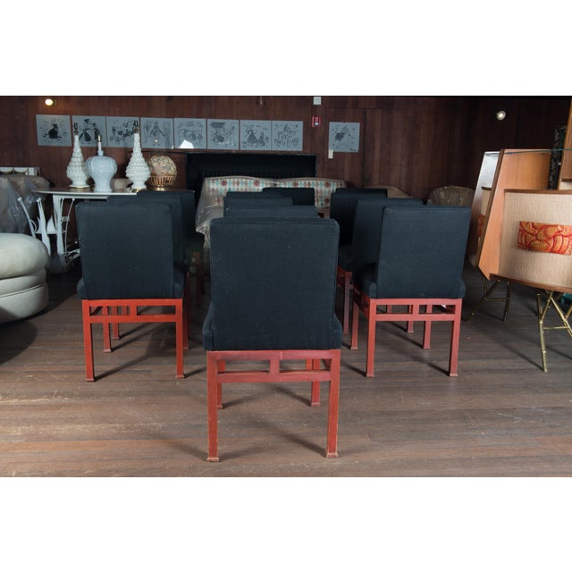 Set of Twelve Art Moderne Red Dining Chairs, 1940s For Sale - Image 9 of 13
