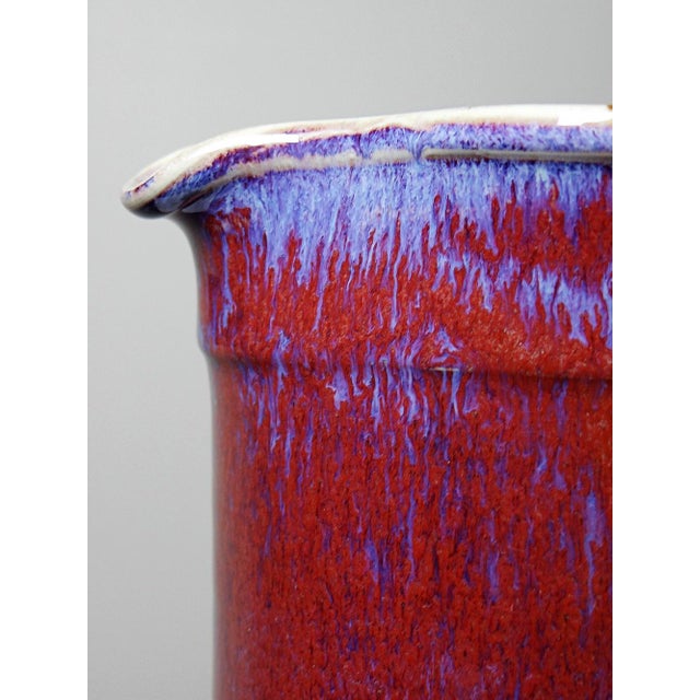 Large Flamed Oxblood Glazed Stoneware Art Jug by Michel Goldstyn for Lévéjac, 1990s For Sale - Image 11 of 15