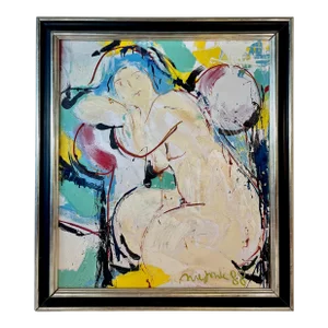 1988 “Paloma” Large Acrylic on Canvas by Nic Jonk -