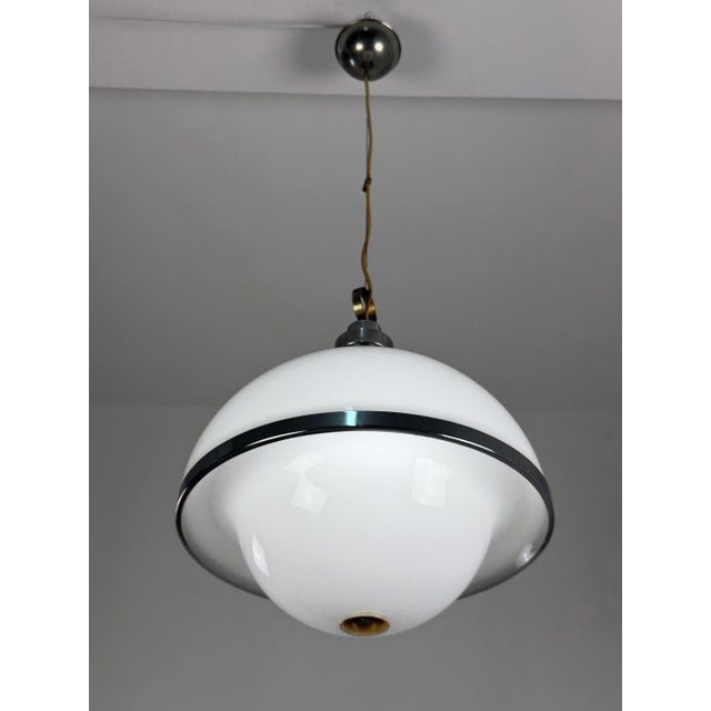 Large Three-Light Acrylic Glass Pendant Lamp, 1960s For Sale - Image 4 of 14