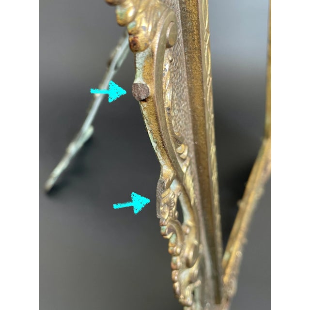 Antique Victorian Gold Gilt Cast Iron Picture Frame For Sale - Image 9 of 12