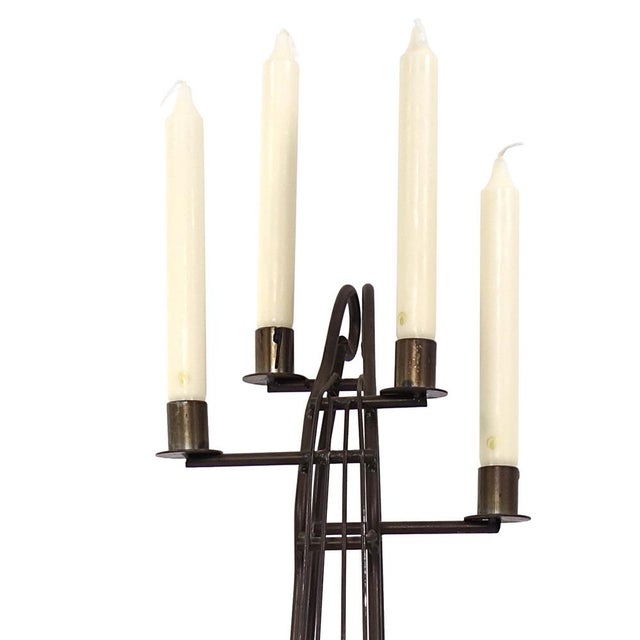 Large Mid-Century Modern Wire Steel Candleholder For Sale - Image 10 of 14