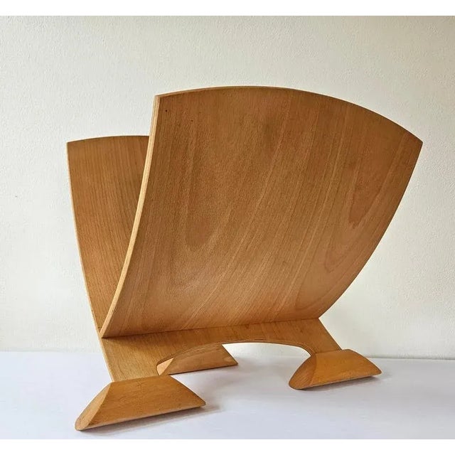 Wood Mid-Century Wood Magazine Rack, 1970s For Sale - Image 7 of 15