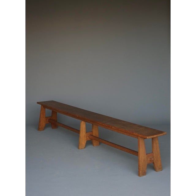 Long Mid-Century Dutch Bossche School Church Bench, 1950s For Sale - Image 14 of 15