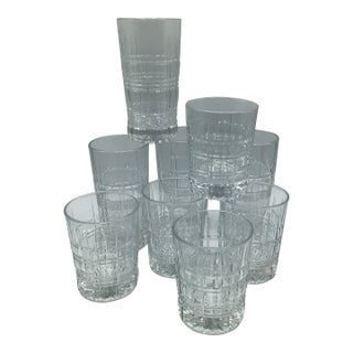 Old Fashioned and Cooler Glasses - Group of 9 Carrolton by Cristal d'Arques - Durand For Sale