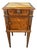 Antique French Carved Inlaid Bedside Table with Marble Top For Sale