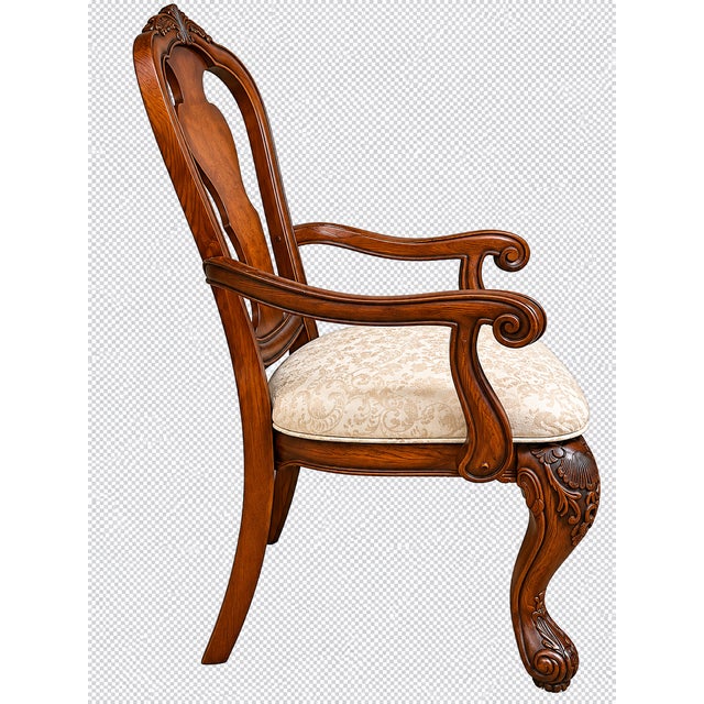 2000 - 2009 Matching Pair of Original American Drew Grand Revival-Russet Splat-Back Arm Chairs, Model 132-637. For Sale - Image 5 of 12