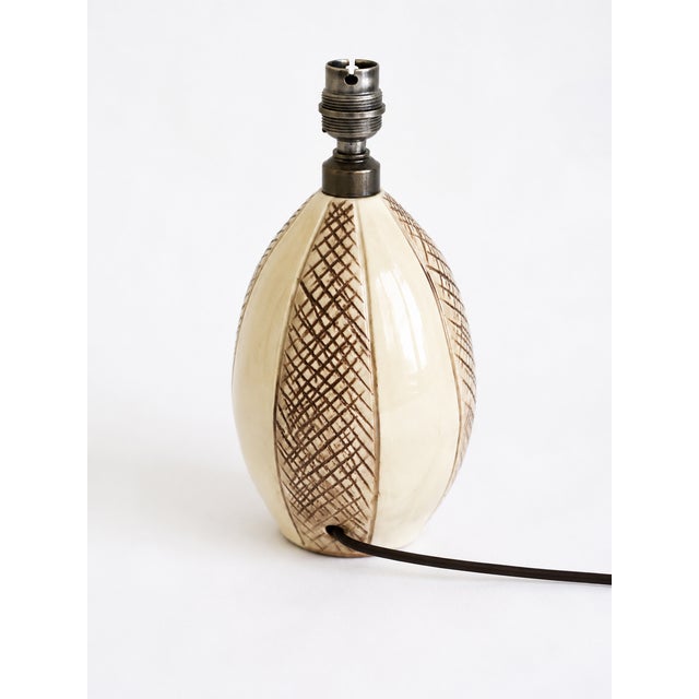 French Art Deco Glazed Ceramic Table Lamp by Nildes, 1930s For Sale - Image 6 of 7