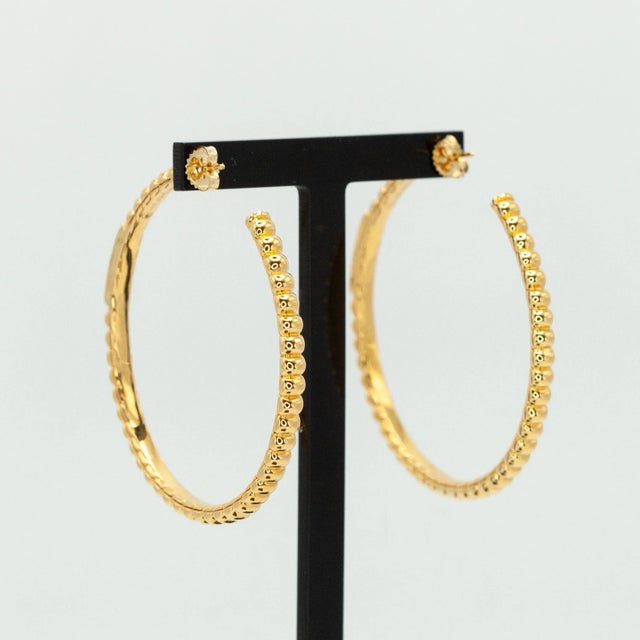 John Hardy Electroform Bedeg Collection 18k Yg Pavé Diamond Large Hoop Earrings, A Pair For Sale In New York - Image 6 of 11