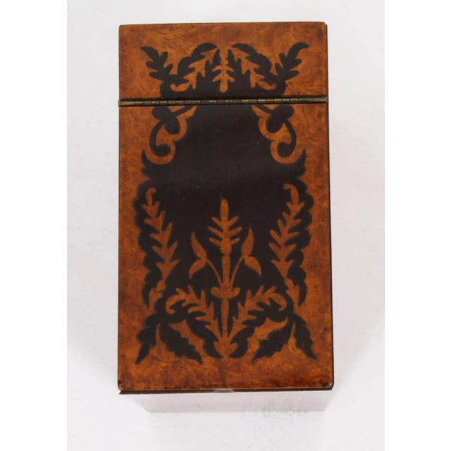 19th Century George IV Gonçalo Alves & Amboyna Marquetry Tea Caddy, 1825 For Sale - Image 17 of 18