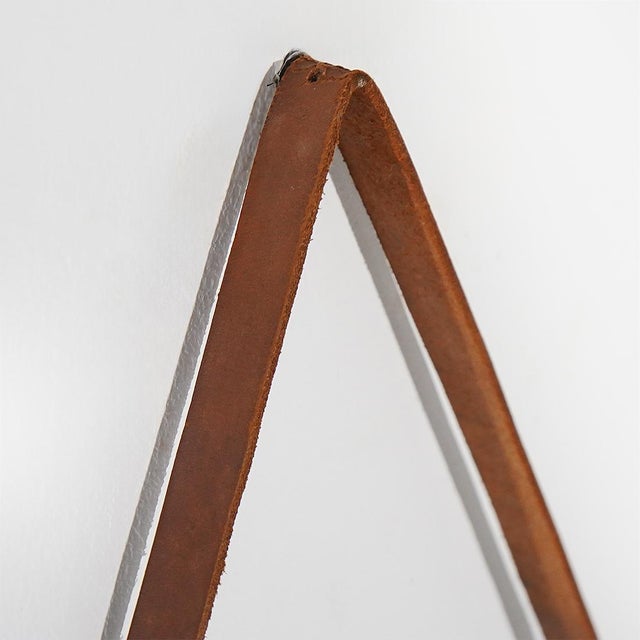 Round Wall Mirror with Leather Strap, 1960s For Sale - Image 6 of 14