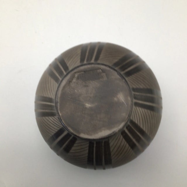 Kovats Studio Art Hungarian Black Pottery Squat Vase Signed For Sale - Image 9 of 12