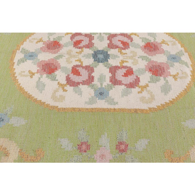 Doris Leslie Blau Vintage Swedish Flat Woven Rug by Rakel Carlander For Sale - Image 4 of 9