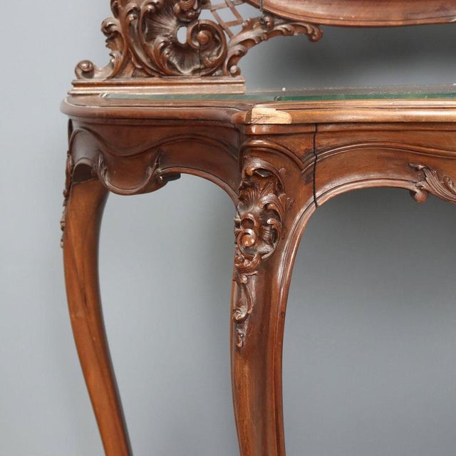 Wood Console Table with Mahogany Mirror For Sale - Image 7 of 15