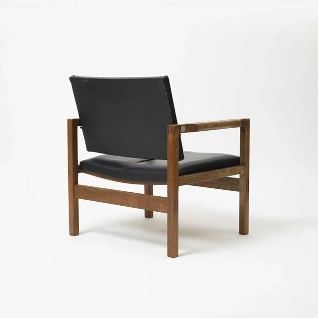 Wood Set of Vintage Danish Tiltback Chairs in Oak and Leatherette, 1960s For Sale - Image 7 of 9