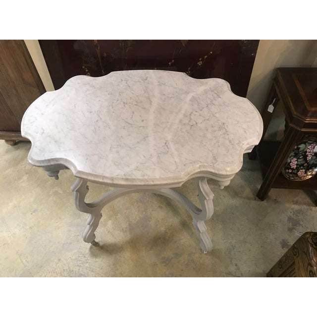 Victorian Style White Marble Top Coffee Table Chairish