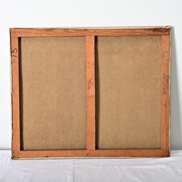 French Vintage Robert Mahias Painting, Versailles at Sunset For Sale - Image 9 of 10