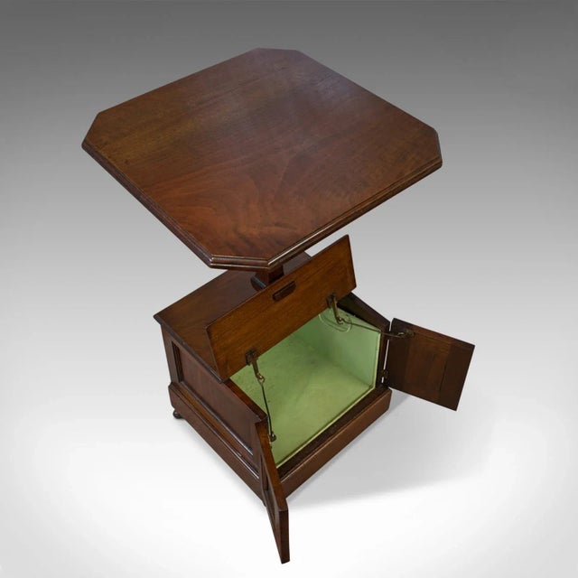 Early 20th Century Walnut Table and Coal Box Purdonium For Sale - Image 6 of 10