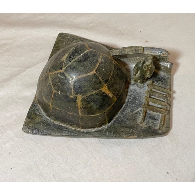 Antique Carved Francois Soapstone Canadian Figural Eskimo Sculpture Inuit Art For Sale - Image 11 of 13