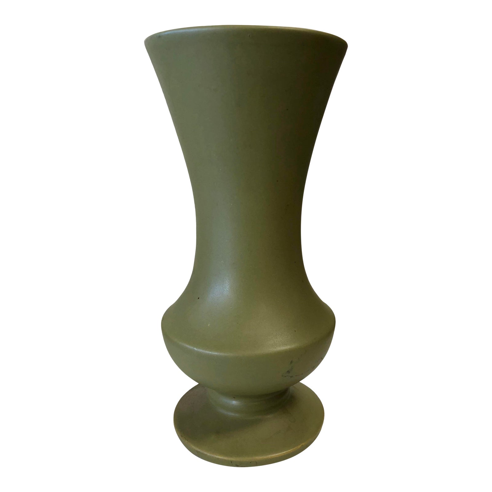 Vintage Mccoy Floraline Olive Green Vase Chairish