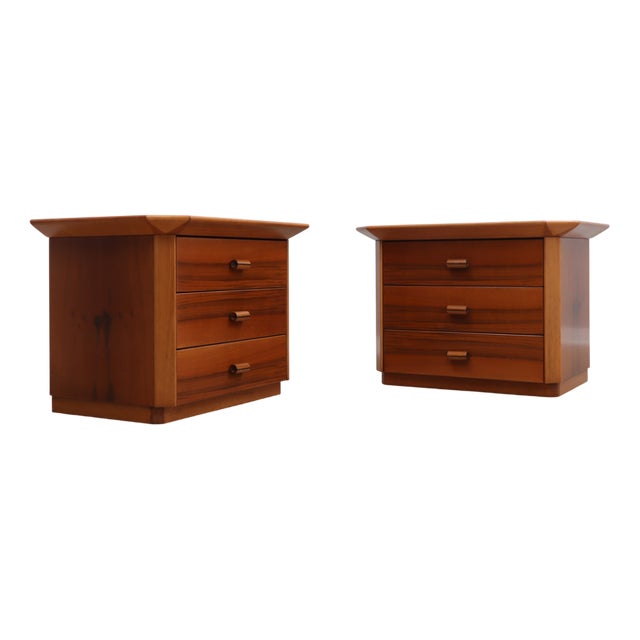 Walnut Bedside Tables, 1970s, Set of 2 For Sale