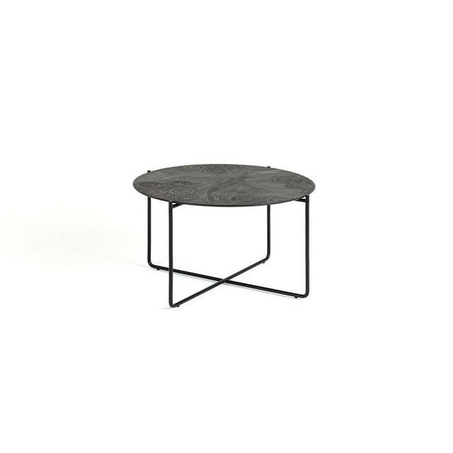 Dark Brown Geometric Isola 600 Coffee Table by Disain1971 Dimensions: D 60 x H 35 cm Materials: black, dark brown / dark...
