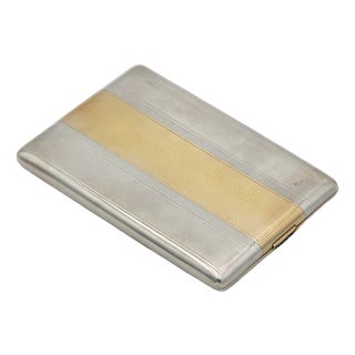 Rectangular Silver Cigarette Case with Patterns For Sale