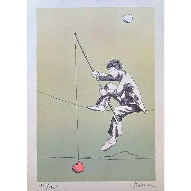 Modern Jacques Bosser, The Heart Dancer 5 (Funambule), Original Lithograph, 1970s For Sale - Image 3 of 3