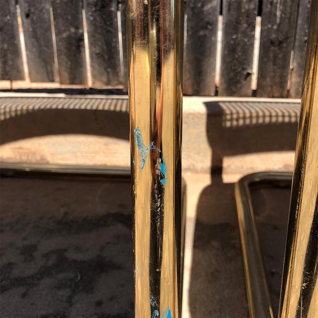 1980s Vintage Cantilever Cane Marcel Breuer Style Tubular Dining Chairs Upholstered Seats Set of 6 For Sale - Image 10 of 13