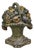 Antique Victorian Cast Iron Small Painted Orange Floral Bouquet Basket Door Stop For Sale