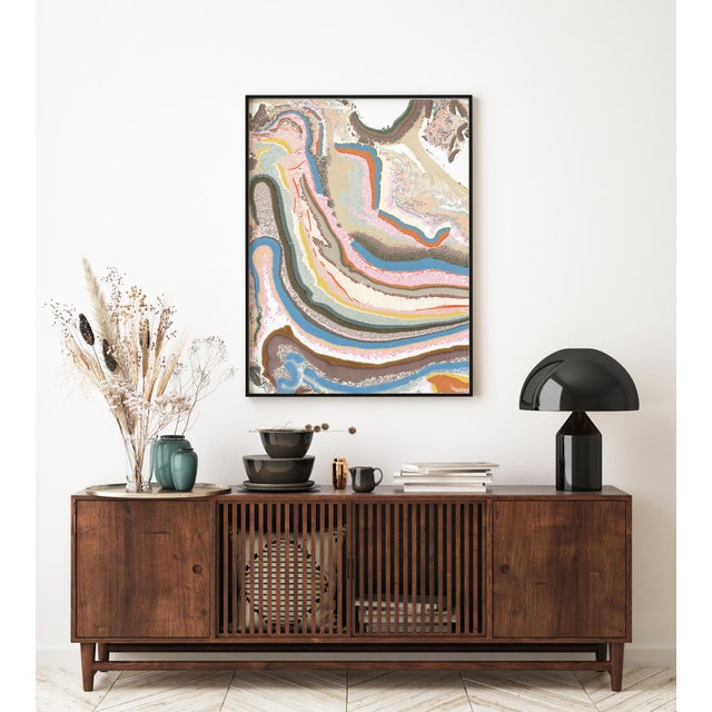 Contemporary marbling giclée print. High-quality limited edition marbling artwork by danish artist Pernille Snedker...