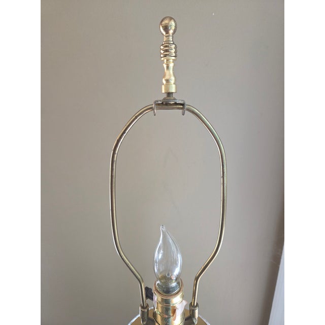 Late 20th Century Vintage Glass and Brass Column Table Lamp For Sale - Image 5 of 9