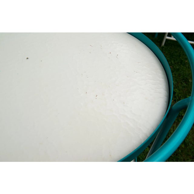 White 1960s Tropitone Turquoise Circular Cart For Sale - Image 8 of 9