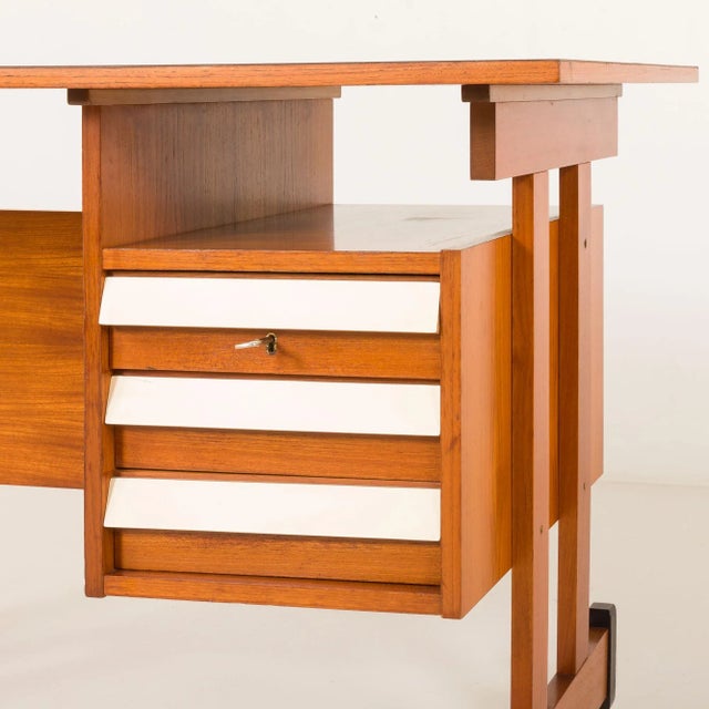 Mid-Century Modern Italian Desk in Teak, 1960s For Sale - Image 14 of 18