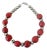Sherpa Glass Coral and Silver Beaded Necklace For Sale